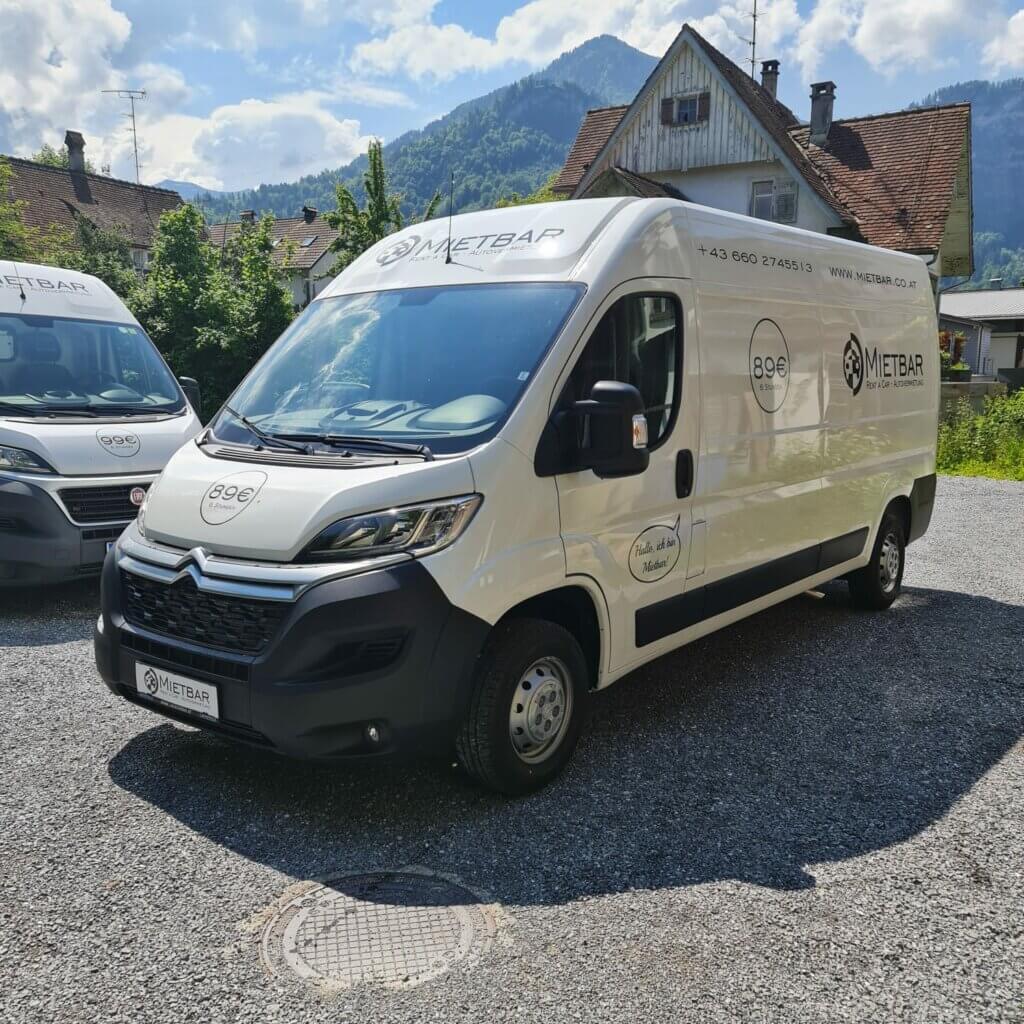 Lieferwagen mieten in Vorarlberg bei Mietbar Autovermietung – Perfekte Lösung für den Transport von Waren und Gütern